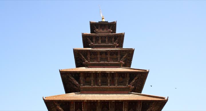 Temple roofs against a blue sky